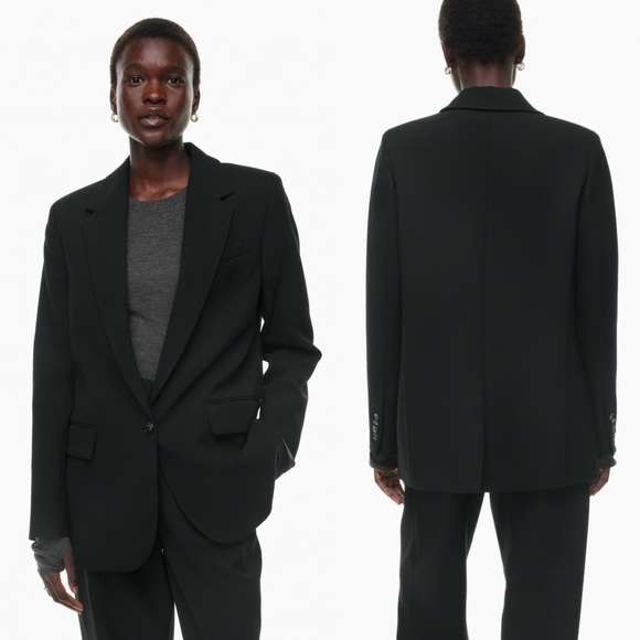 Aritizia Wilfred black Generation blazer refined twill size XXS one button - Picture 1 of 9